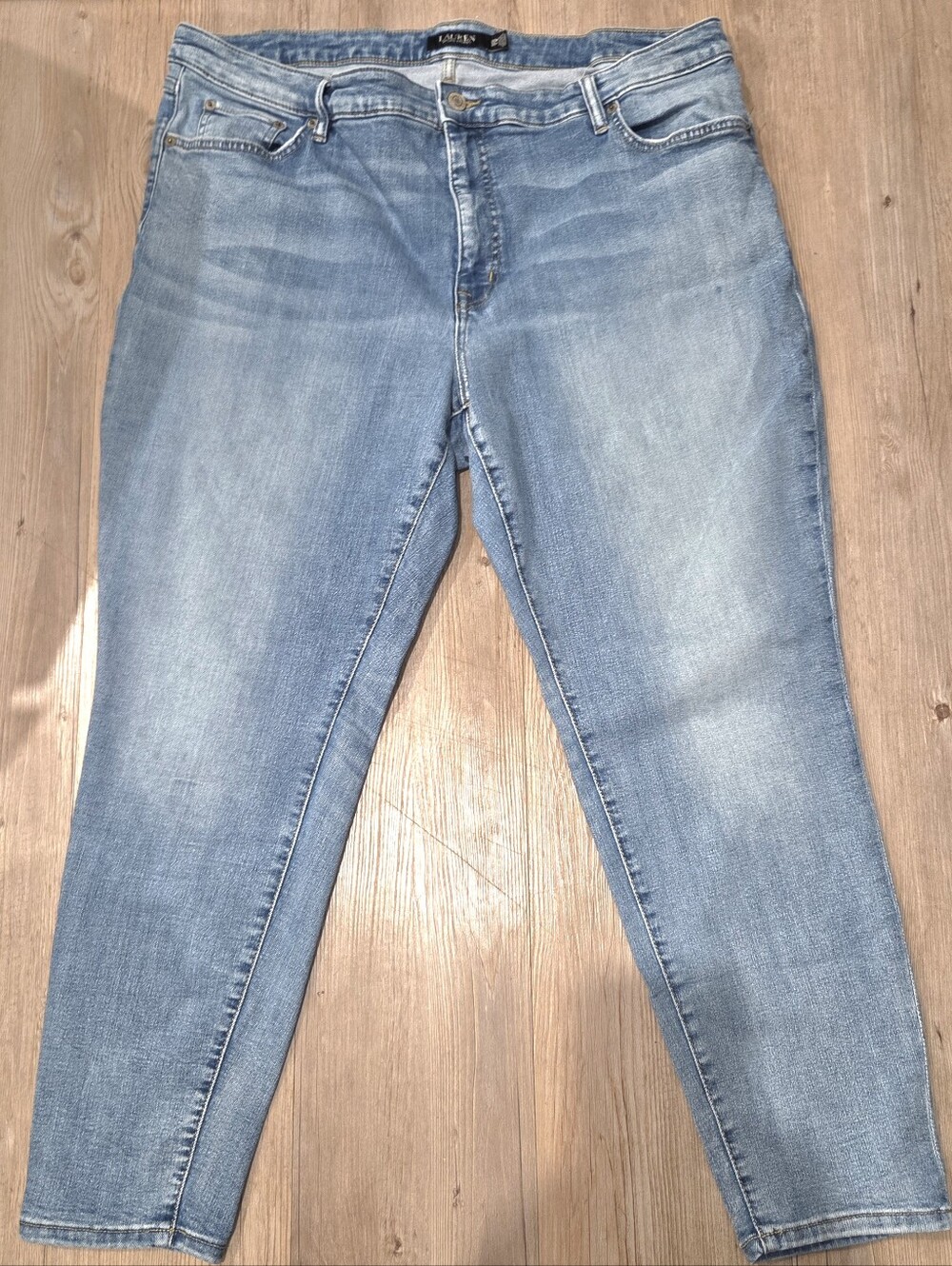Lauren Ralph Lauren Women's Plus Size 20W Medium Wash Stretch Skinny Jeans RLL